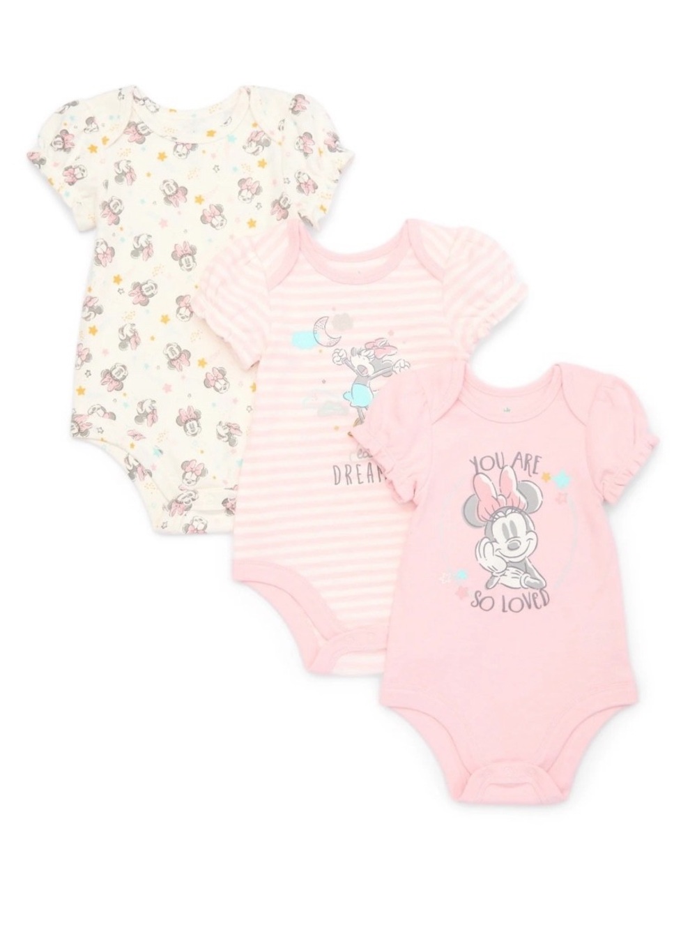 Minnie Mouse 3 Pack Bodysuits